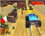Monster truck stunts robotos HTML5 játék